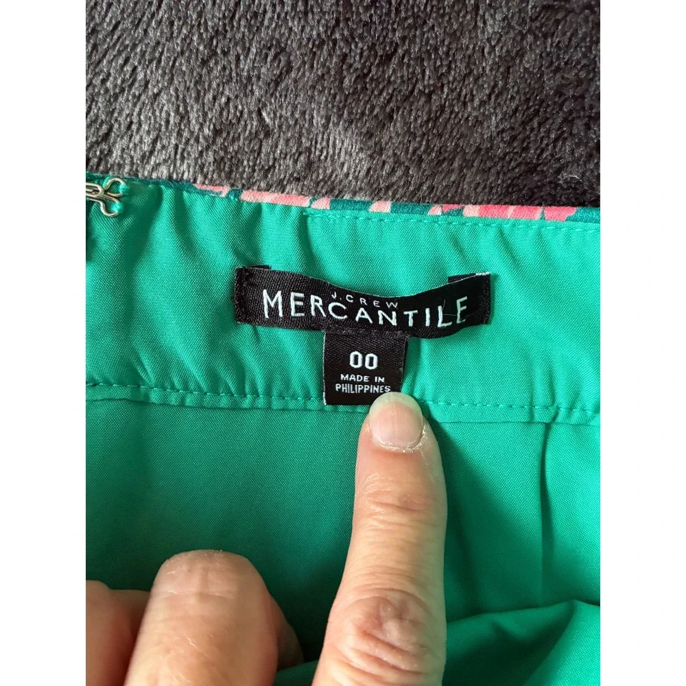 J.Crew Mercantile Teal Pink‎ Floral Pencil Skirt J6166 Size 00 (C7)